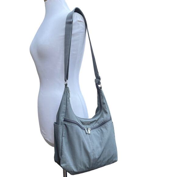 Baggallini Gray Adjustable-Strap Crossbody Multi-Compartment Handbag. - Picture 1 of 16